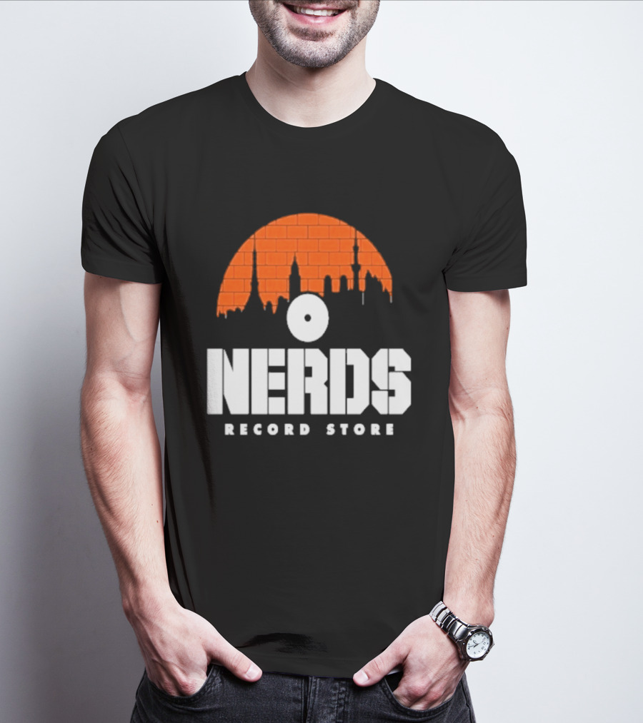 Nerds Record Store Brick Vinyl Drip T-Shirt