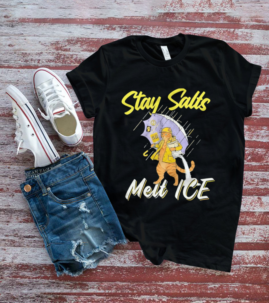 Stay Salty Cat Peace Anti ICE Movement T-Shirt