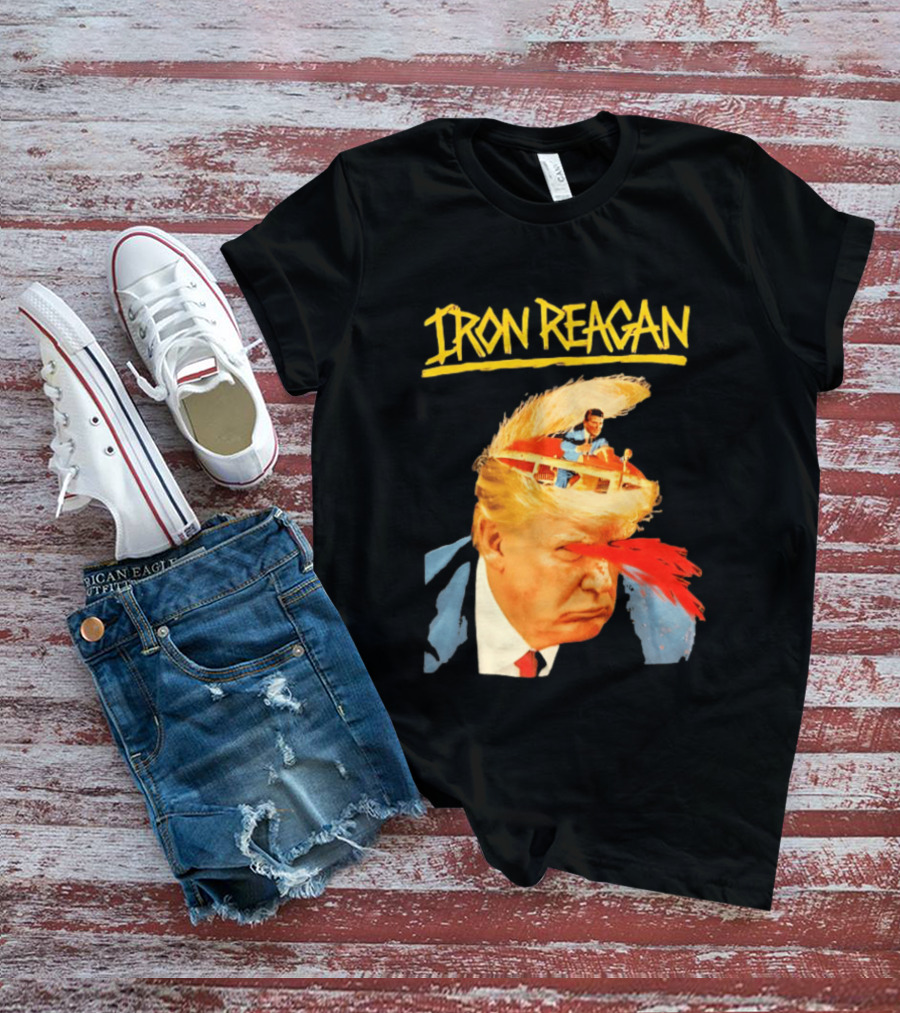Iron Reagan Trump Cartoon Laser Beam Eye T-Shirt