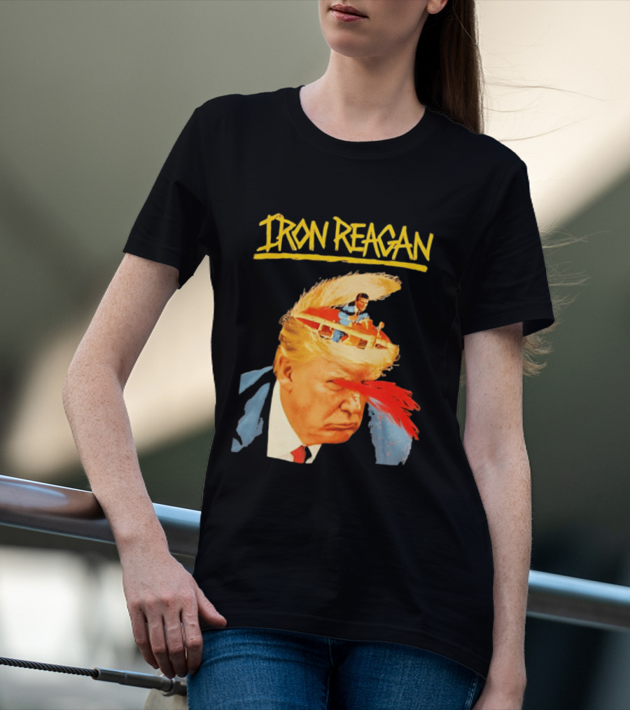 Iron Reagan Trump Cartoon Laser Beam Eye T-Shirt