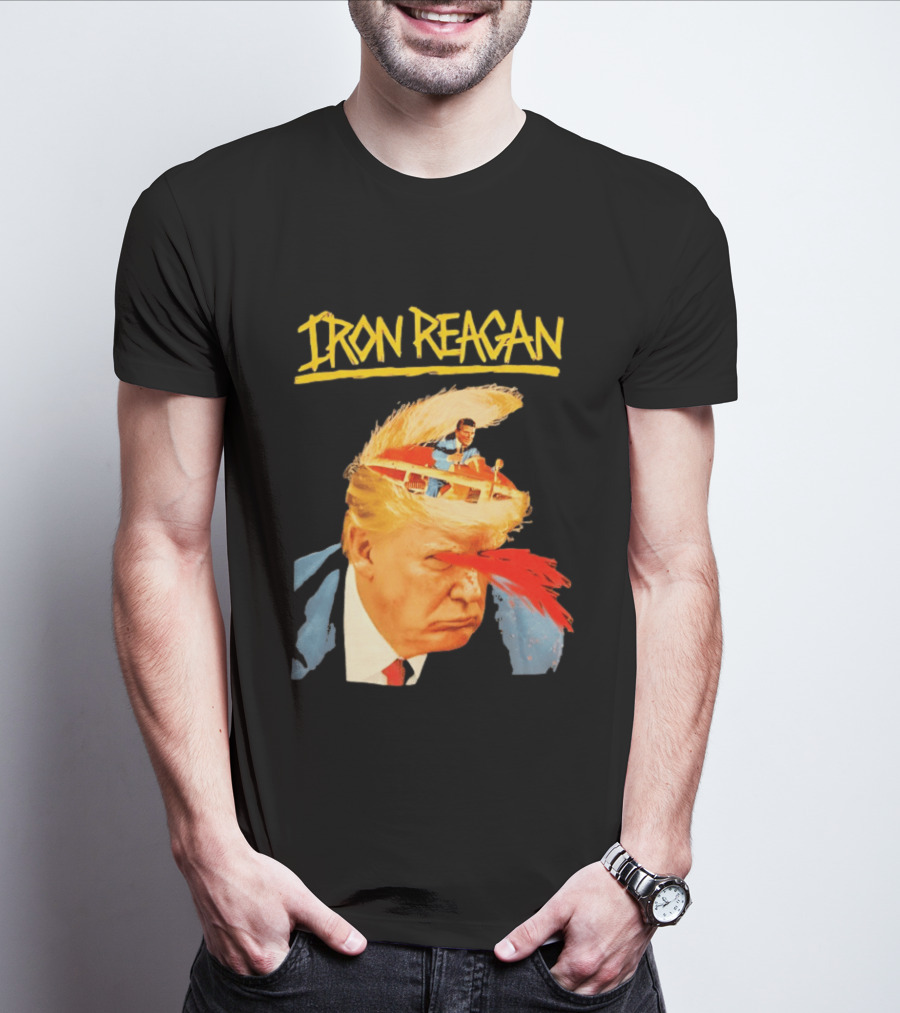 Iron Reagan Trump Cartoon Laser Beam Eye T-Shirt