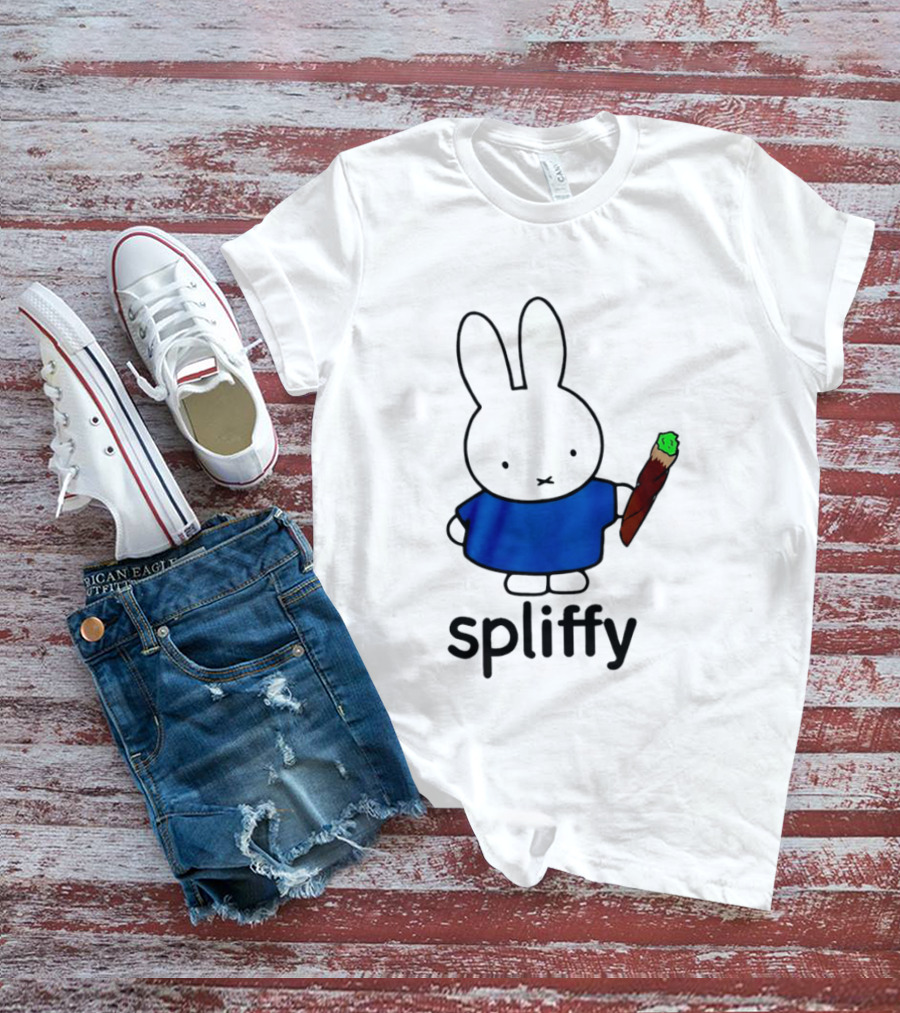Bunny Spliffy Character Holding Joint T-Shirt