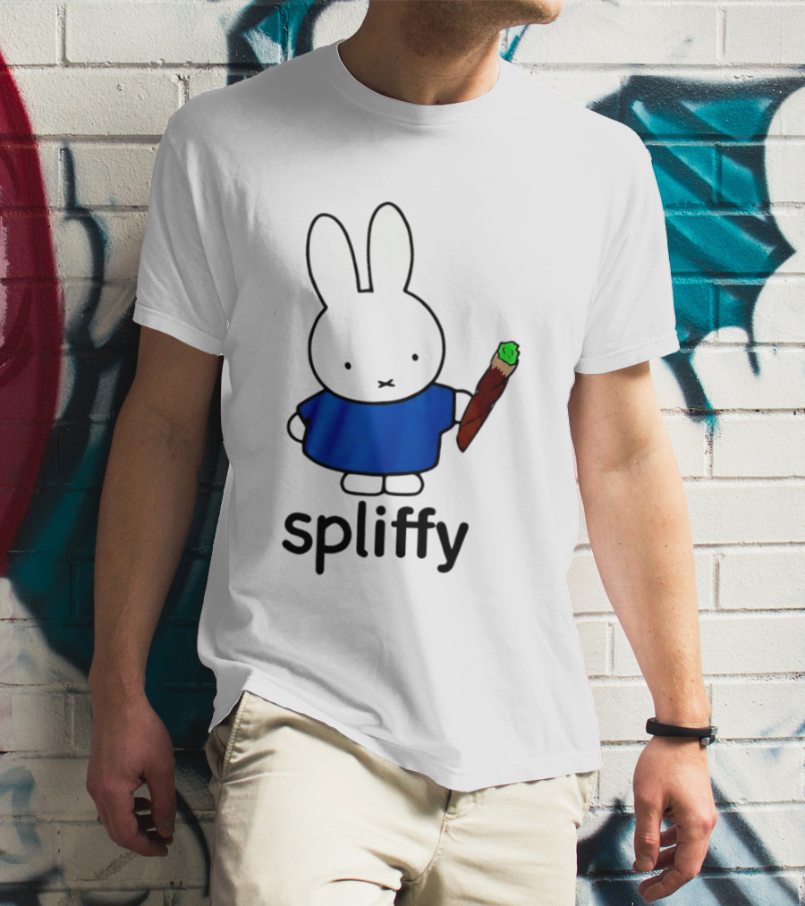 Bunny Spliffy Character Holding Joint T-Shirt