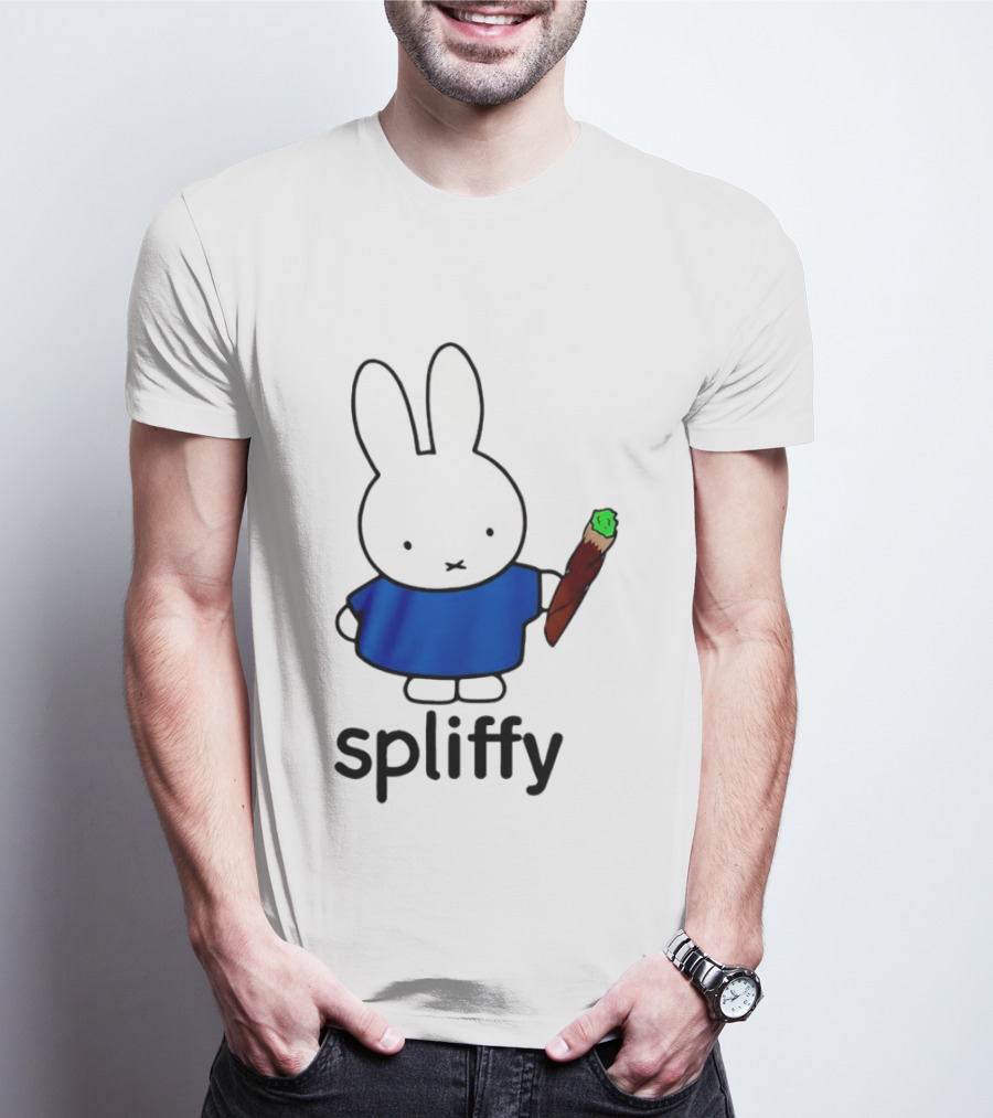 Bunny Spliffy Character Holding Joint T-Shirt