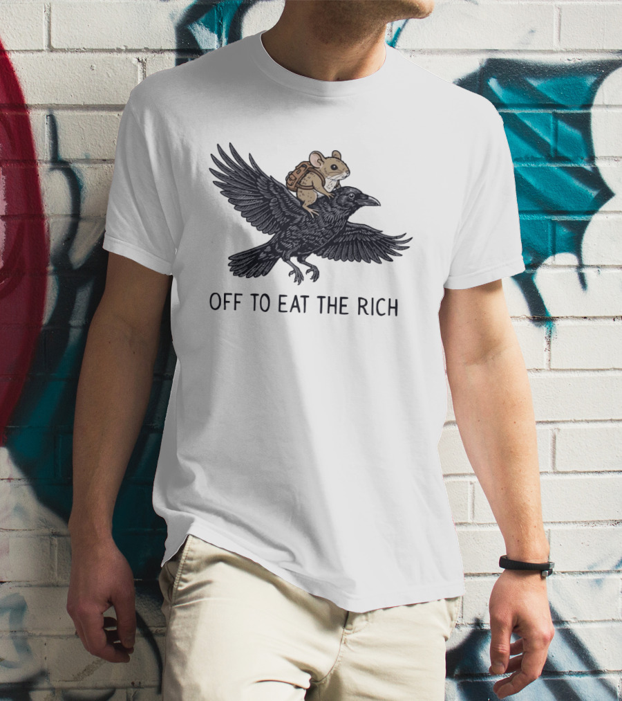 Mouse Riding Raven Off To Eat The Rich T-Shirt