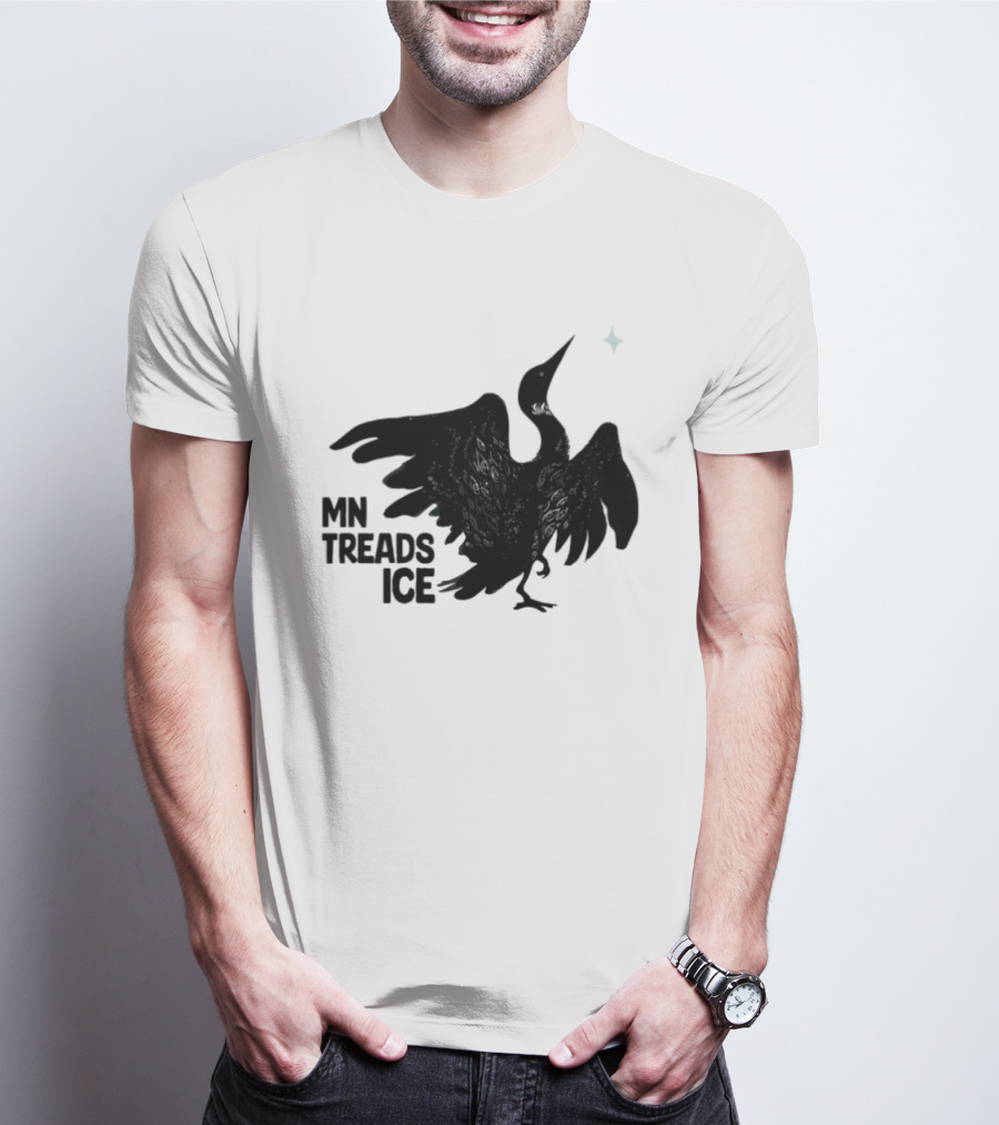 MN Treads Ice Rebel Loon Black Bird T-Shirt
