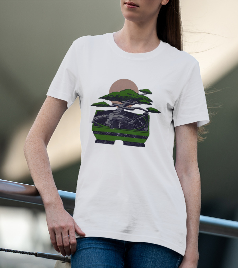 Zach Dempsey Bonsai Record Turntable Moon T-Shirt