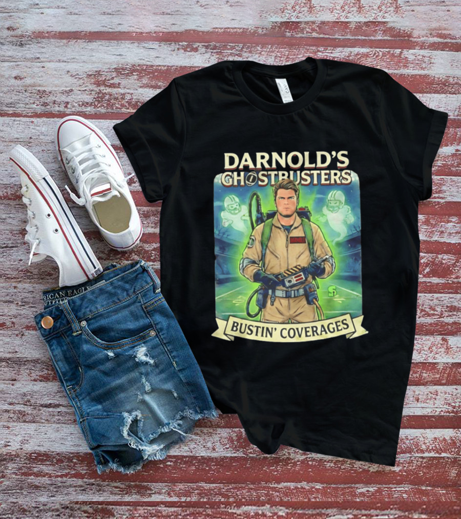 Darnold's Ghostbusters Bustin' Coverages Paranormal NFL Football Action T-Shirt