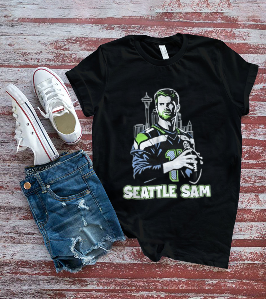 Seattle Sam 11 Football Skyline T-Shirt