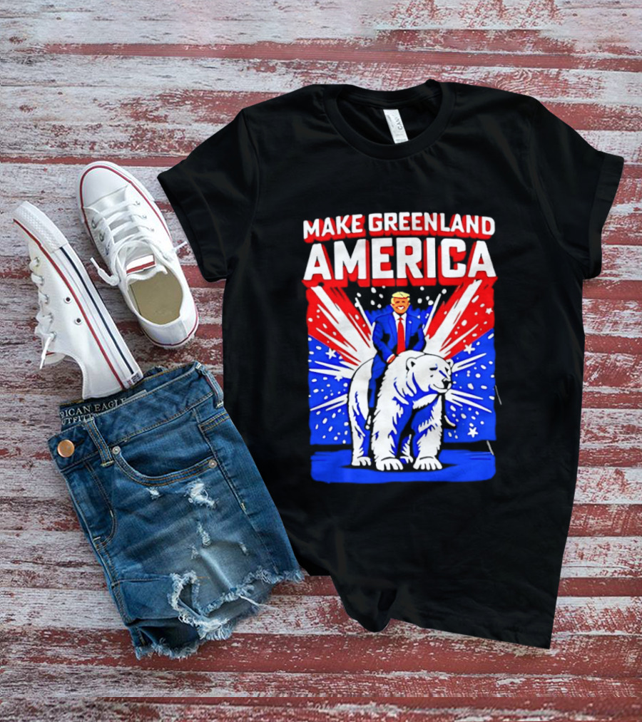 Make Greenland America Trump Riding Polar Bear T-Shirt