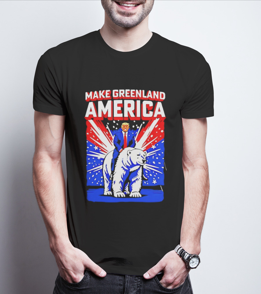 Make Greenland America Trump Riding Polar Bear T-Shirt
