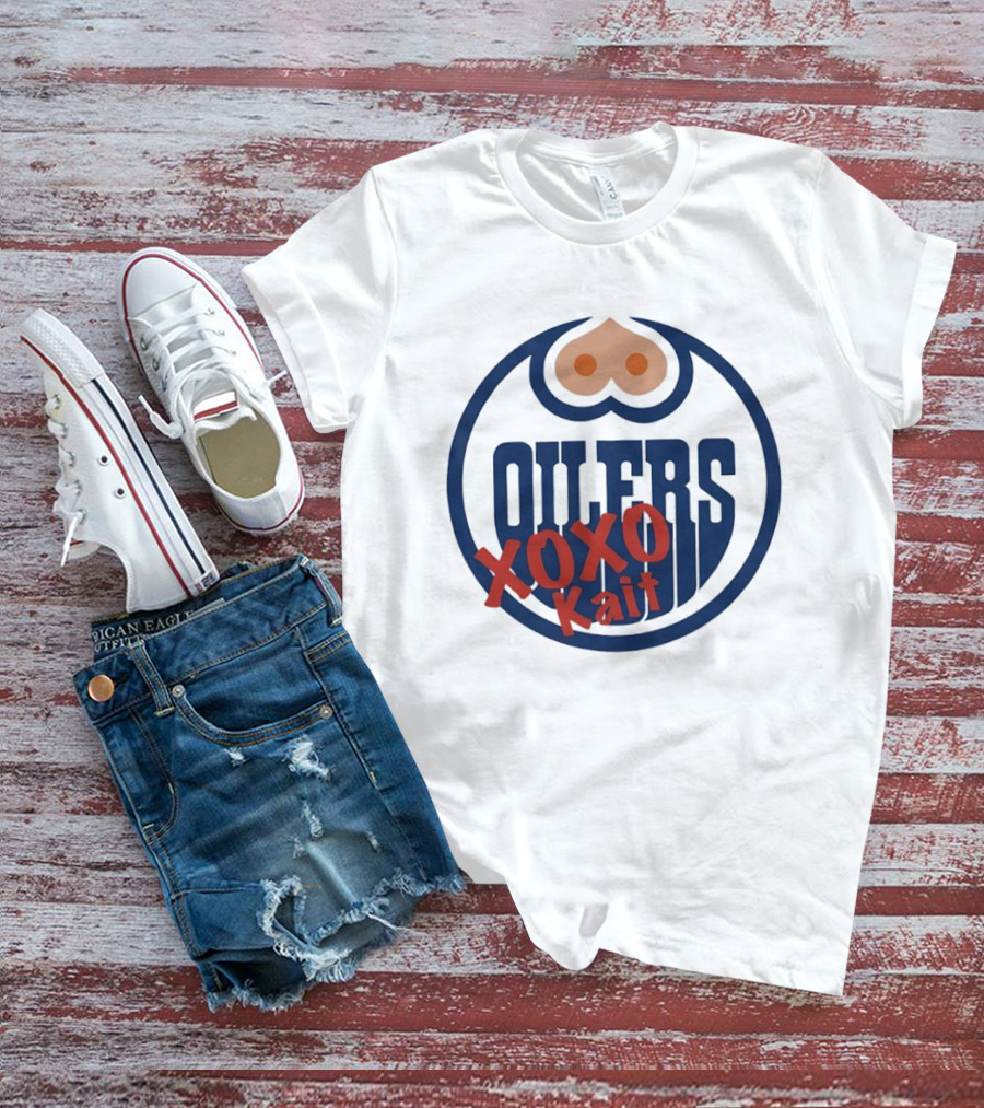 Edmonton Oilers XOXO Kait Retro Style Fan Merch T-Shirt