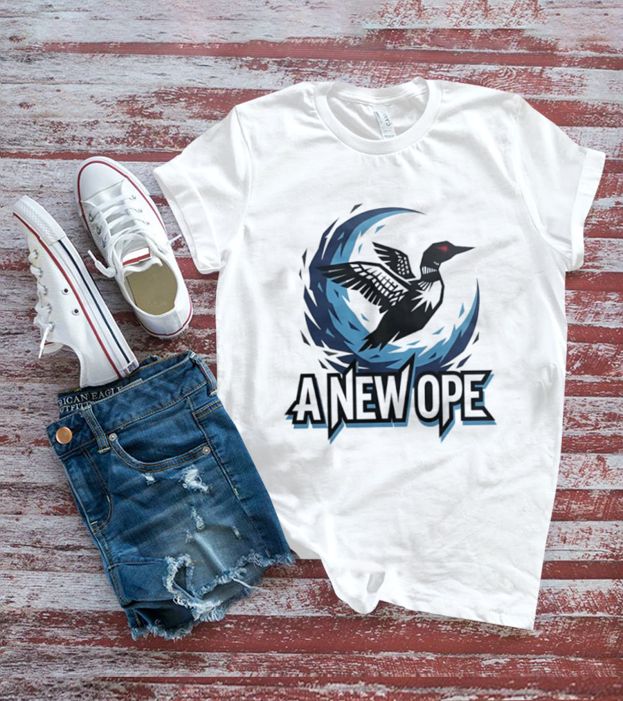 Loons Minnesota A New OPE Starbird Blue Circle Crest T-Shirt