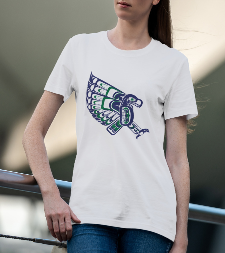 Seattle Football Native American Inspired Hawk Bird Wing T-Shirt
