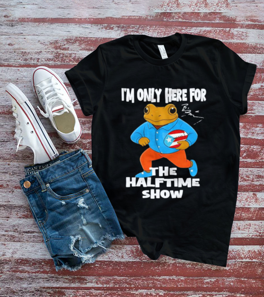 I'm Only Here For The Halftime Show Frog Football T-Shirt
