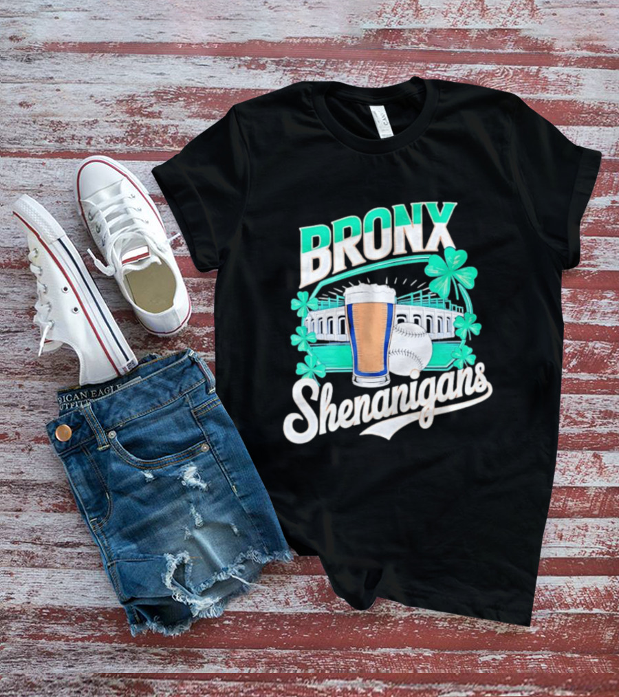 Bronx Shenanigans Beer Baseball Stadium Clover St Patricks Day 2026 T-Shirt