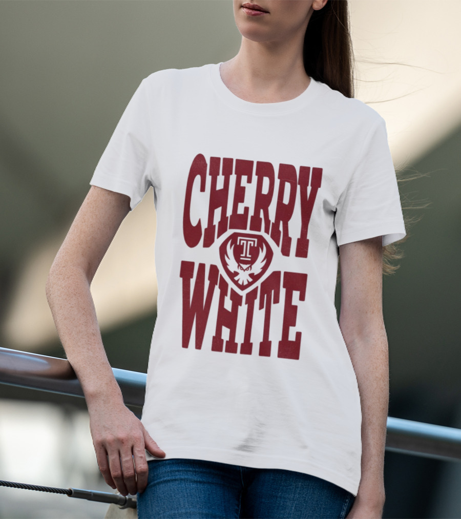 Temple Owls Cherry White T T-Shirt