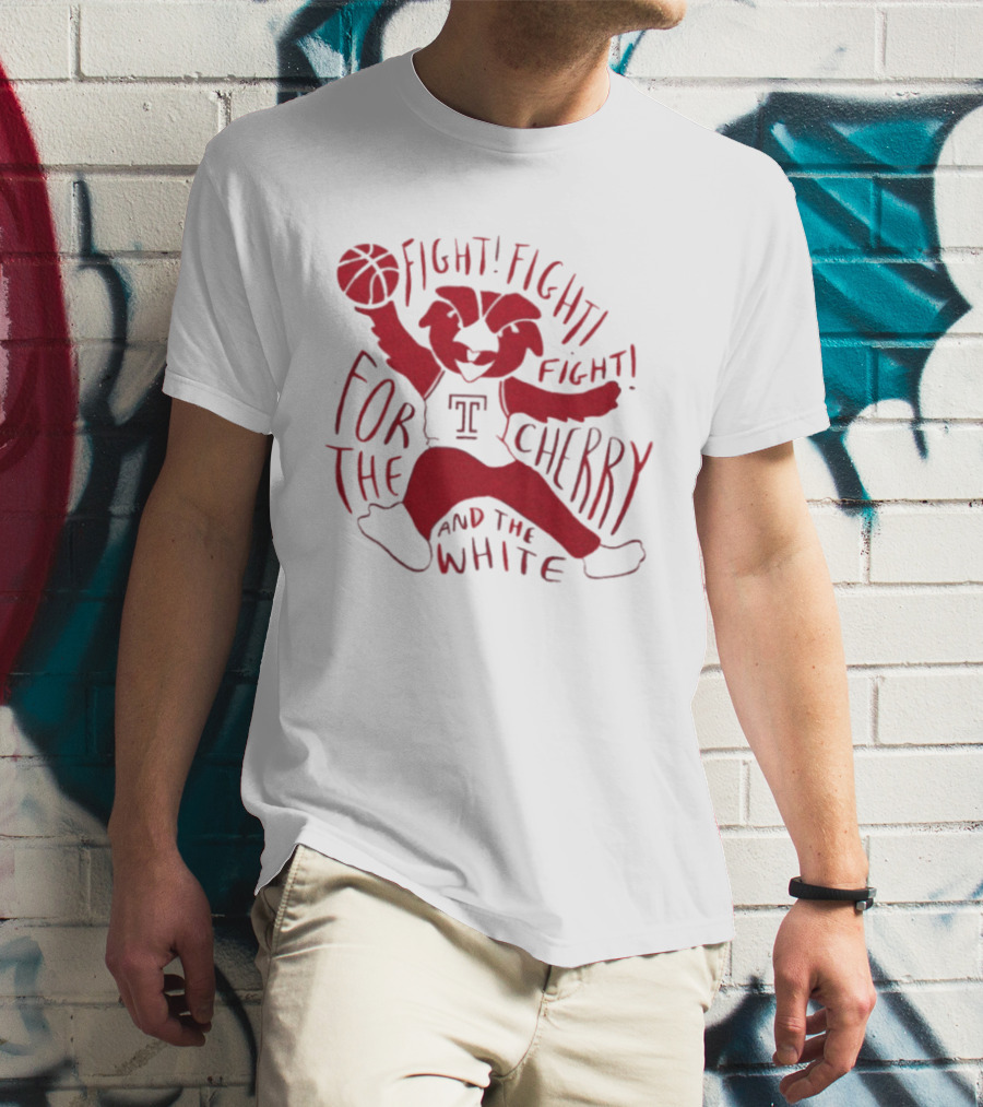 Temple Owls Mascot Fight For The Cherry And The White T-Shirt
