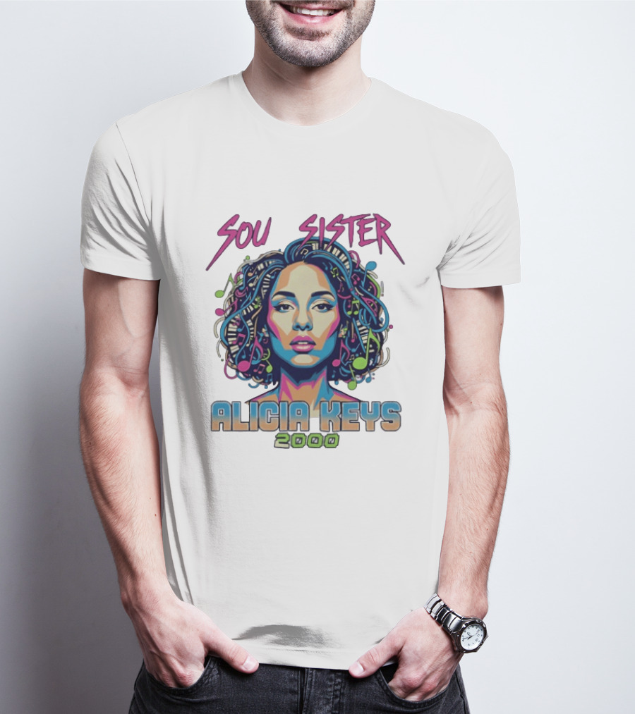 Soul Sister Alicia Keys 2000 Music Pop T-Shirt