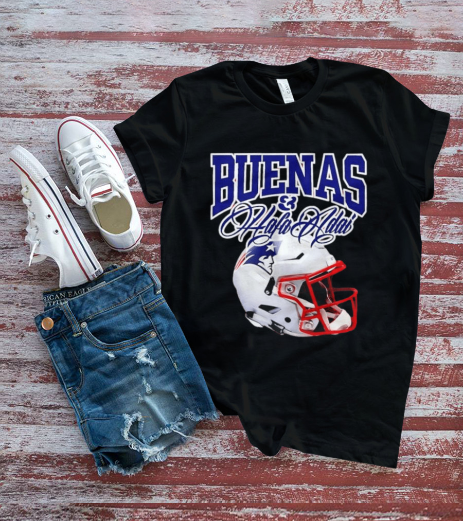 Buenas Hafa Adai New England Patriots Football Helmet T-Shirt
