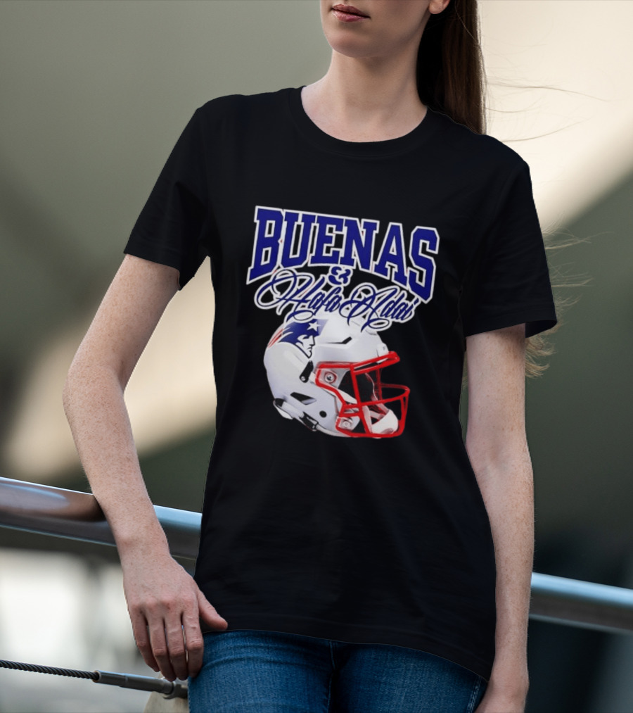 Buenas Hafa Adai New England Patriots Football Helmet T-Shirt