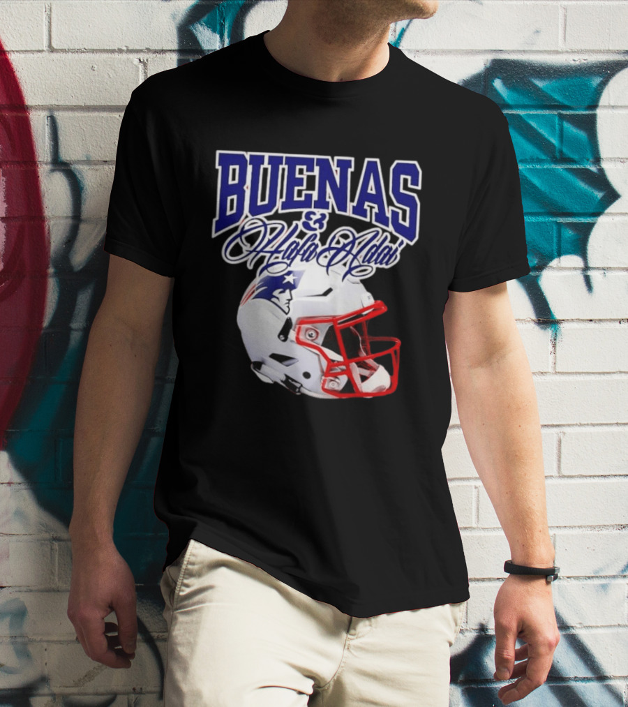 Buenas Hafa Adai New England Patriots Football Helmet T-Shirt