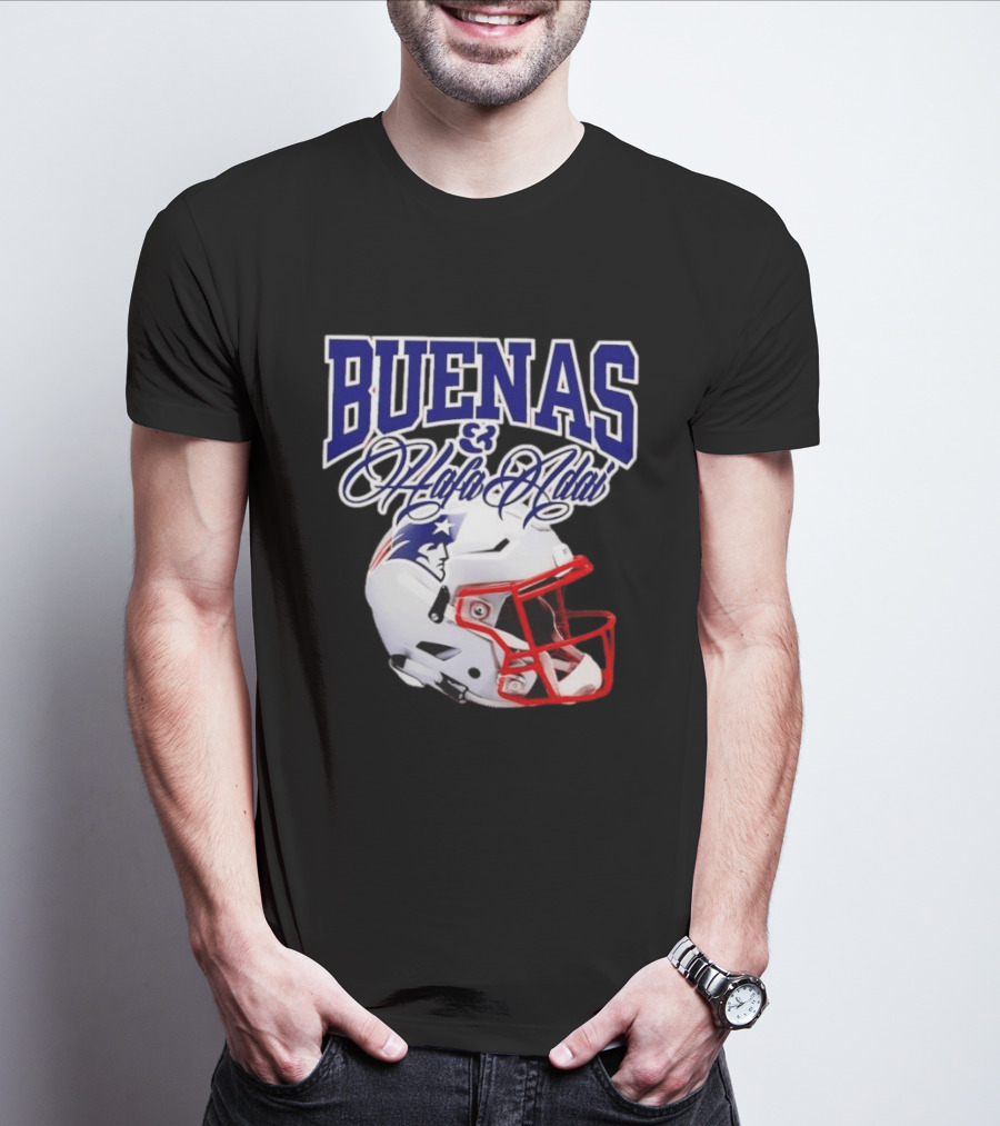 Buenas Hafa Adai New England Patriots Football Helmet T-Shirt
