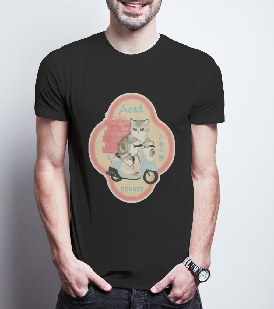 Fresh Cat Mofusand Donuts Delivery Scooter Japan T-Shirt