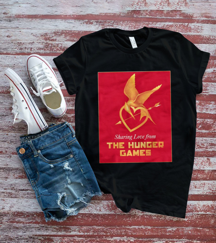 Sharing Love From The Hunger Games Mockingjay Heart T-Shirt