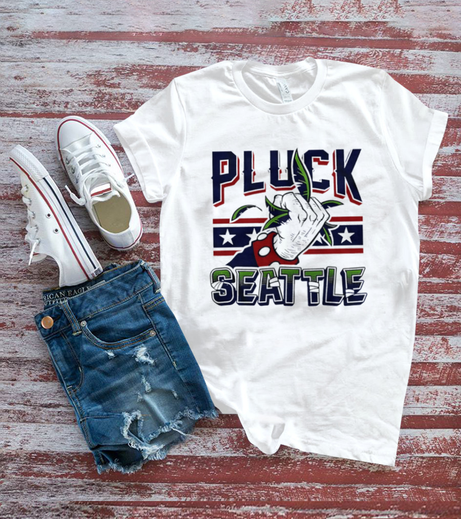 Pluck Seattle Seahawks Fist Stars And Stripes T-Shirt