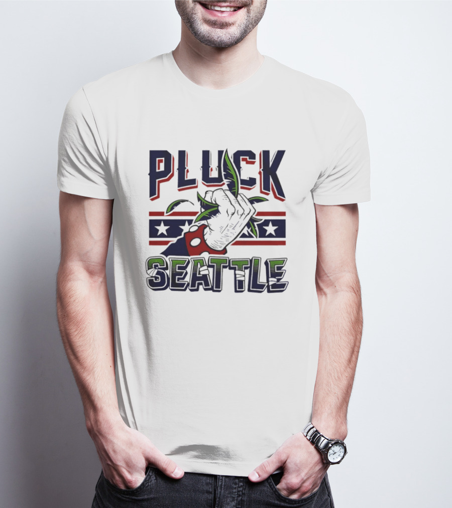 Pluck Seattle Seahawks Fist Stars And Stripes T-Shirt