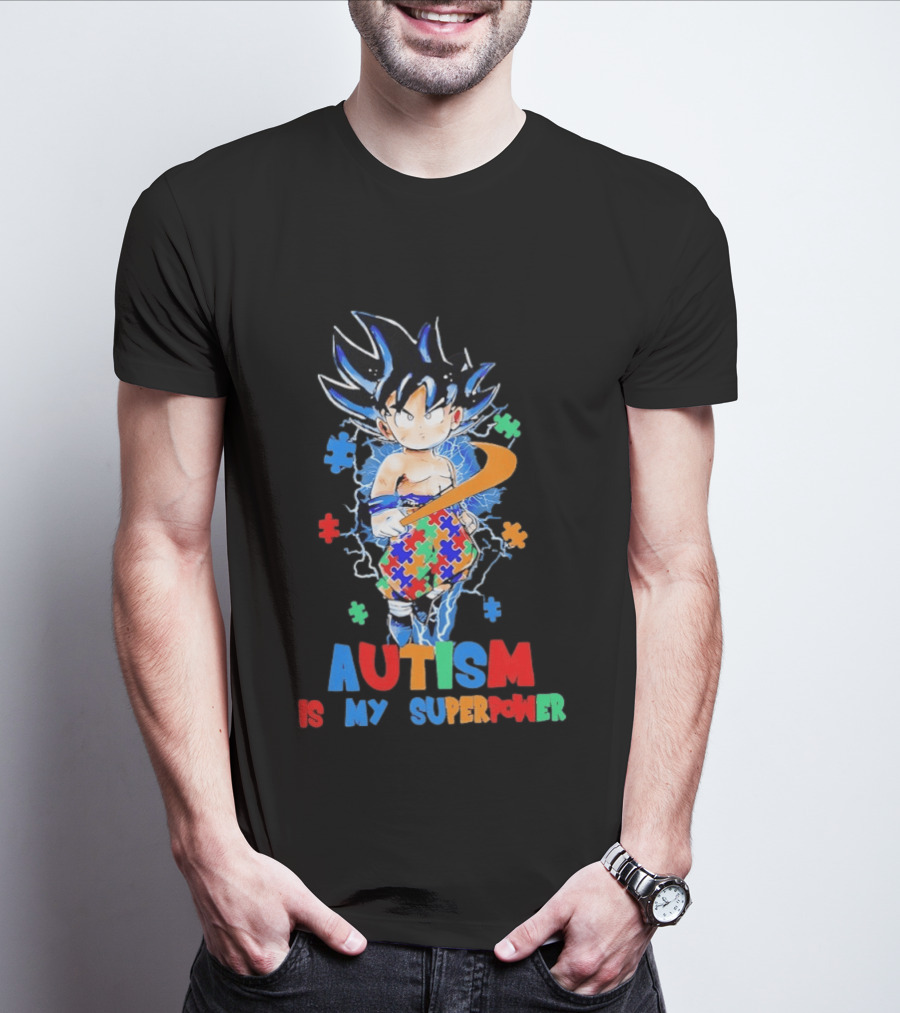 Dragon Ball Son Goku Autism Is My Superpower Puzzle Piece T-Shirt