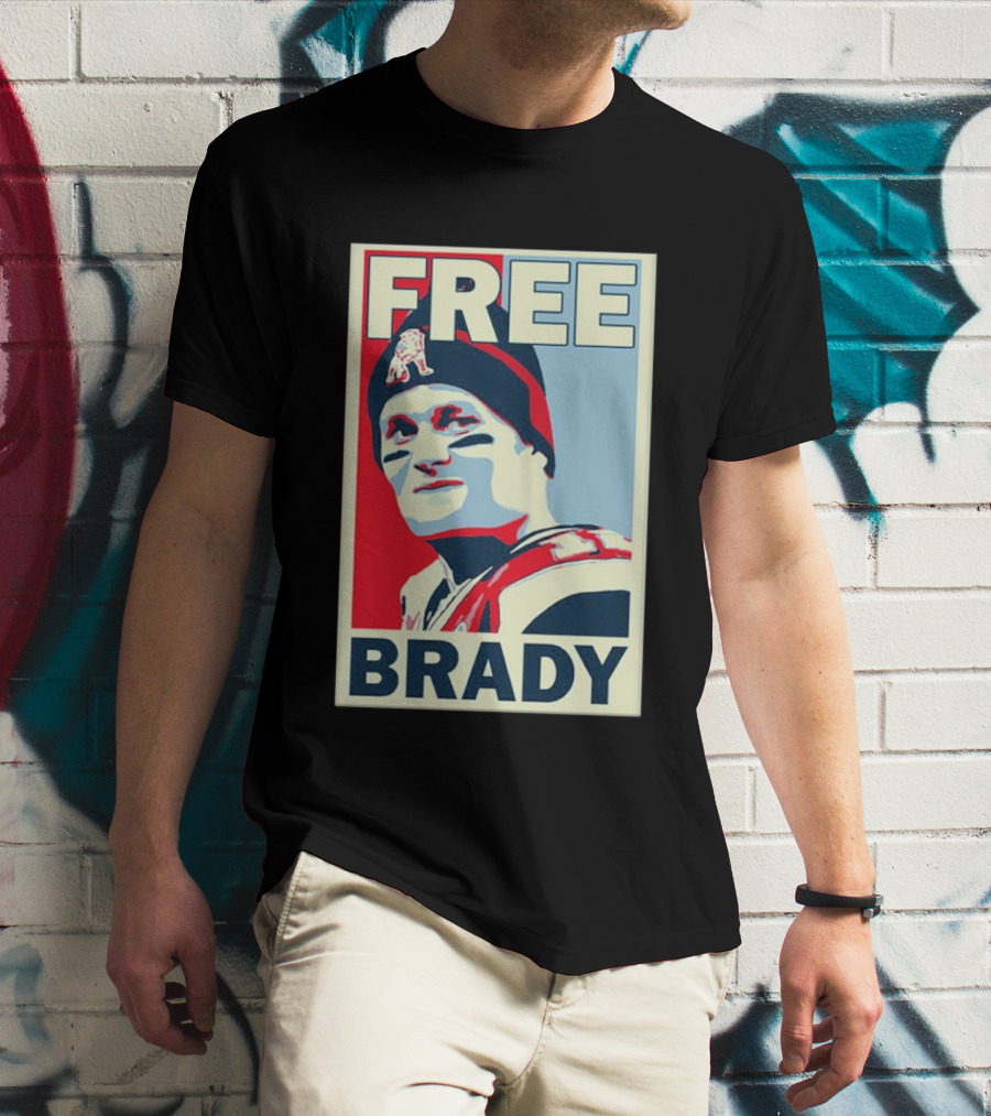 New England Patriots Free Brady Style Sports T-Shirt