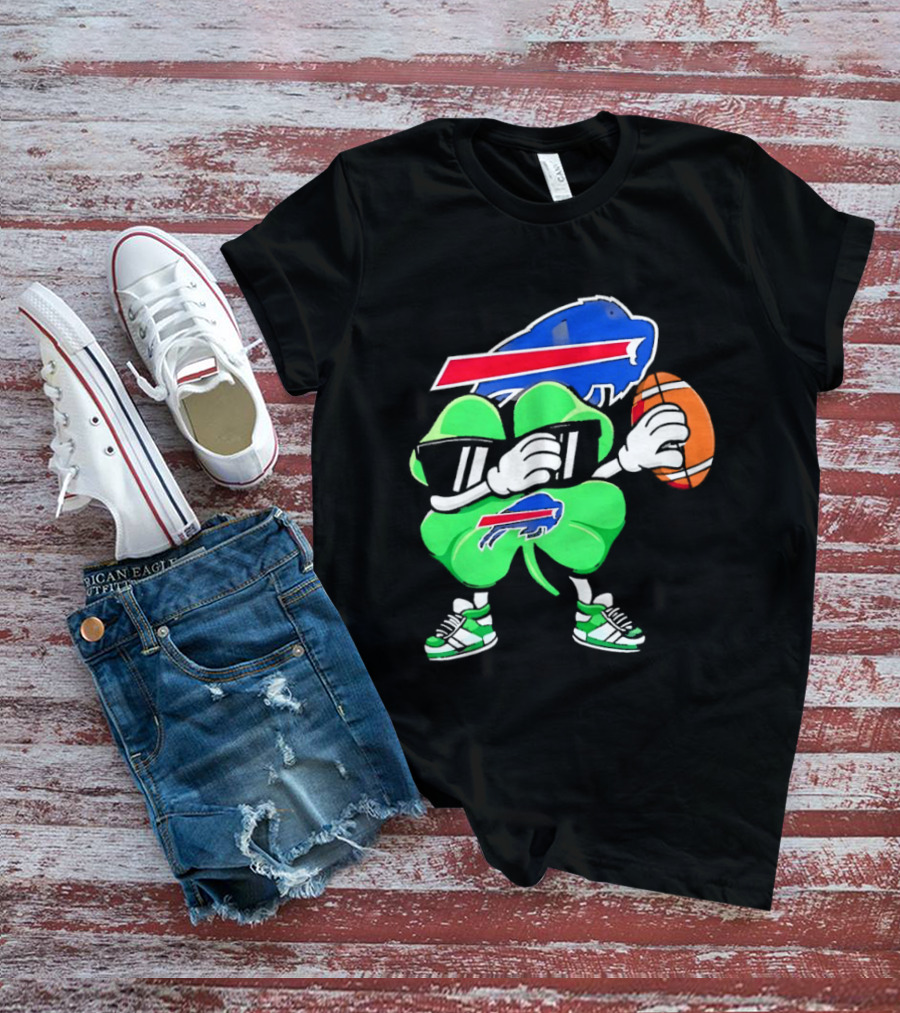 Buffalo Bills St Patrick's Day Shamrock Football T-Shirt