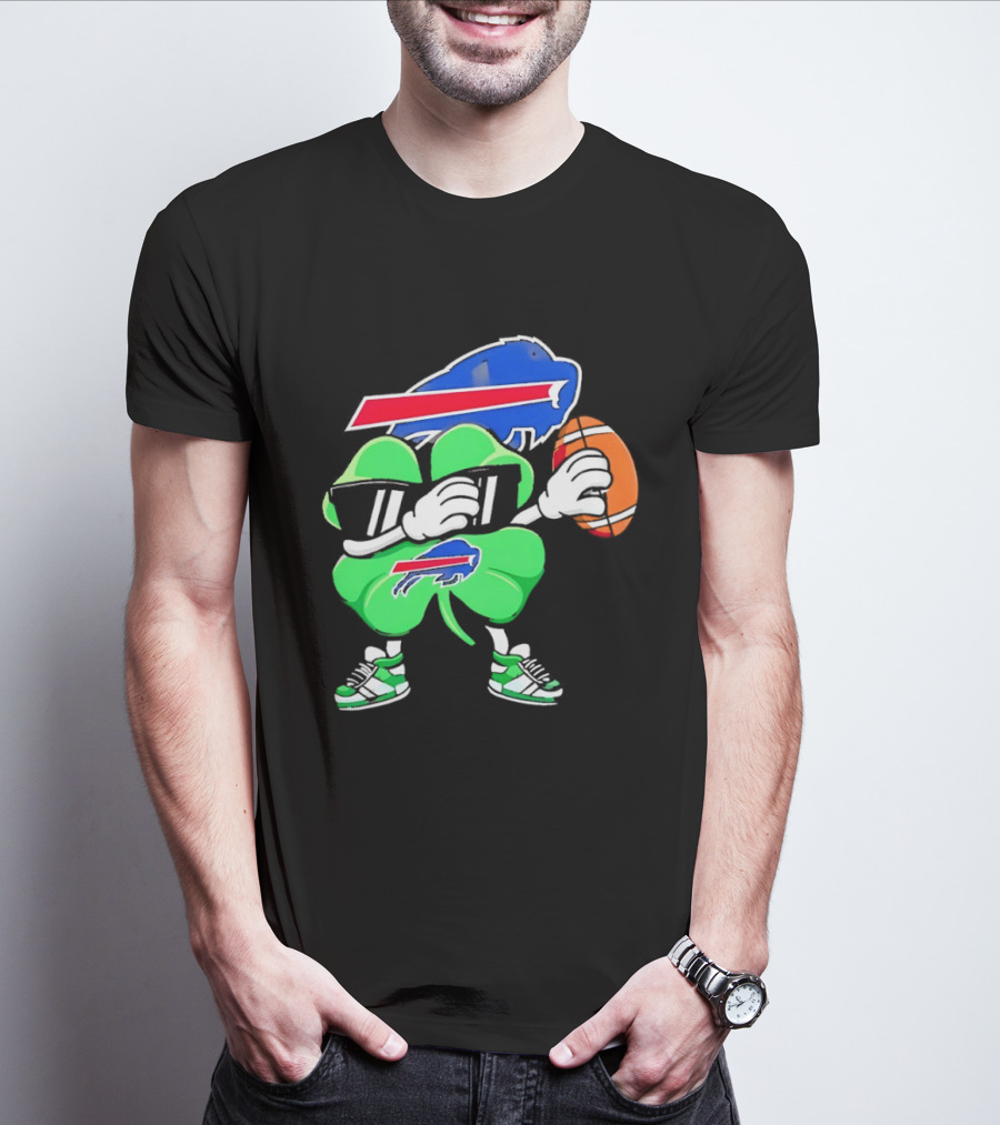 Buffalo Bills St Patrick's Day Shamrock Football T-Shirt