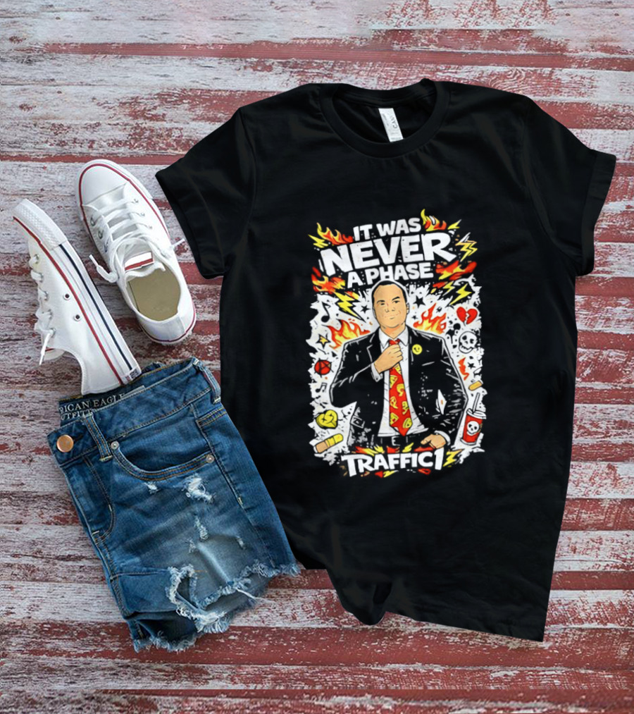 It Was Never A Phase Pop Punk Forever Fire Flames Pizza Hearts T-Shirt