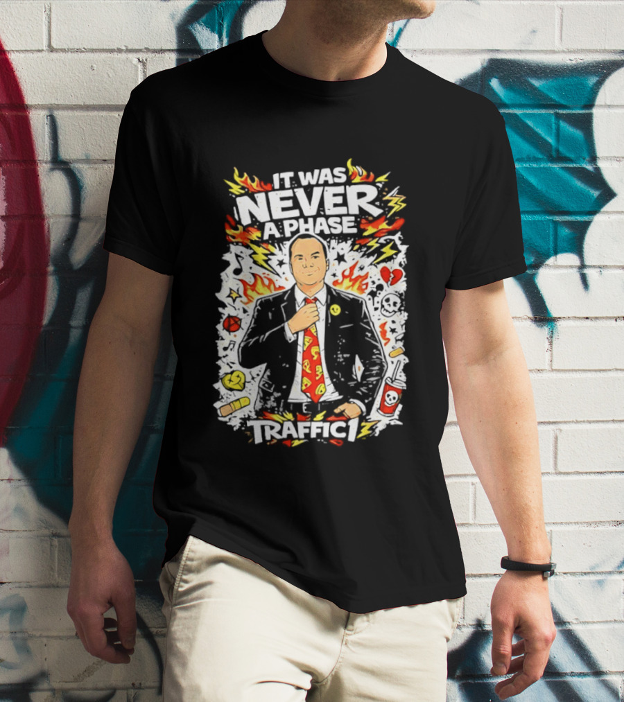 It Was Never A Phase Pop Punk Forever Fire Flames Pizza Hearts T-Shirt