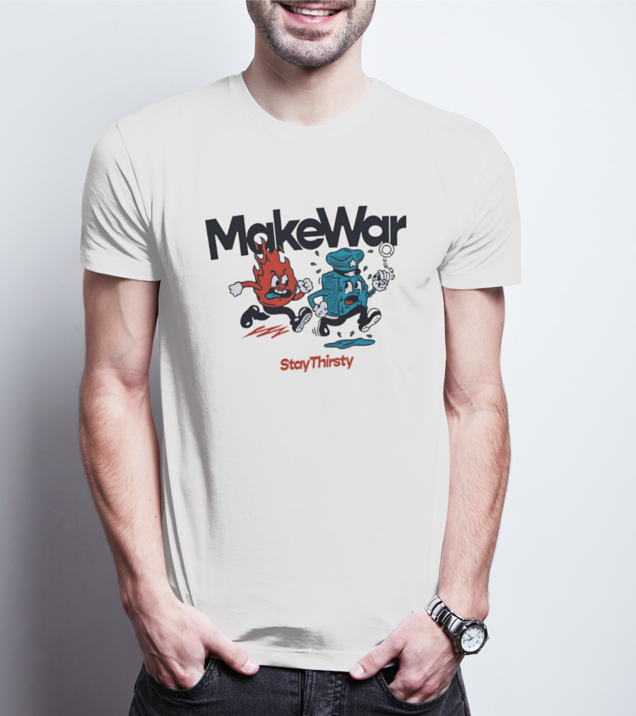 MakeWar StayThirsty Flame Police Chase Animation T-Shirt