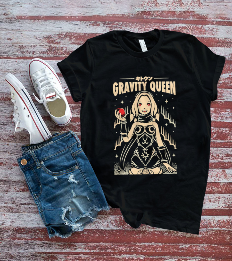 Gravity Queen Kat With Red Apple And Stars T-Shirt