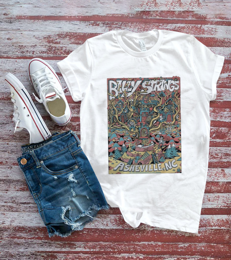 Billy Strings Asheville North Carolina 2026 Night 4 Vibrant Treehouse Fantasy Scene T-Shirt
