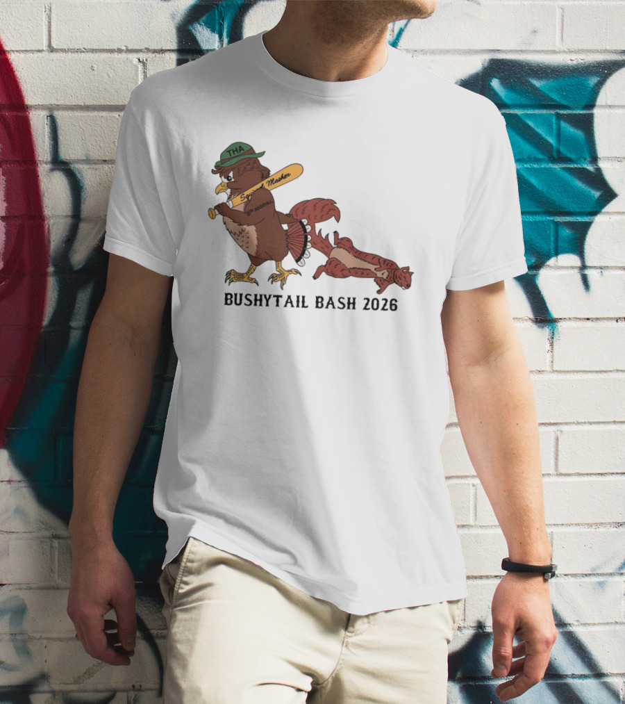 Bushytail Bash 2026 THA Squirrel Masher Owl Baseball T-Shirt