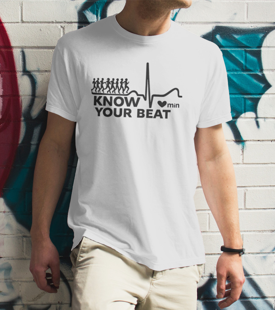 Know Your Beat Heartbeat Running Steps With Heart Rate Min T-Shirt