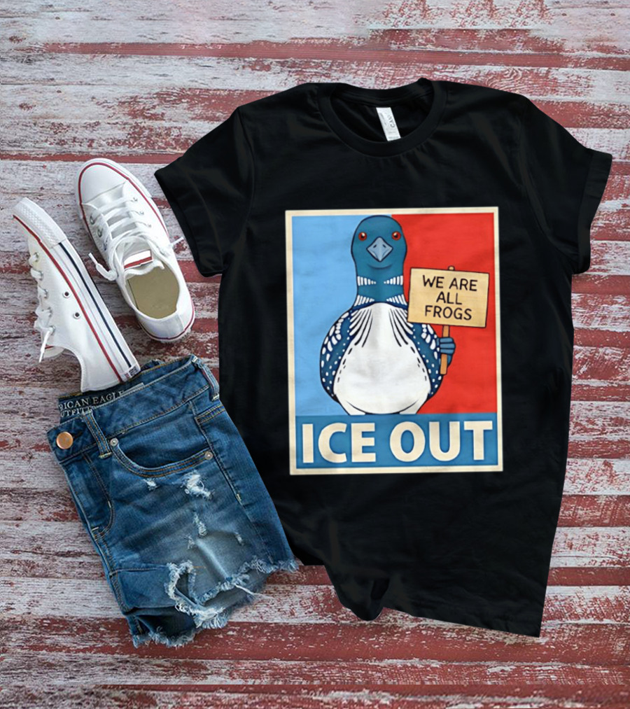 Minnesota State Bird Loon Ice Out We Are All Frogs T-Shirt