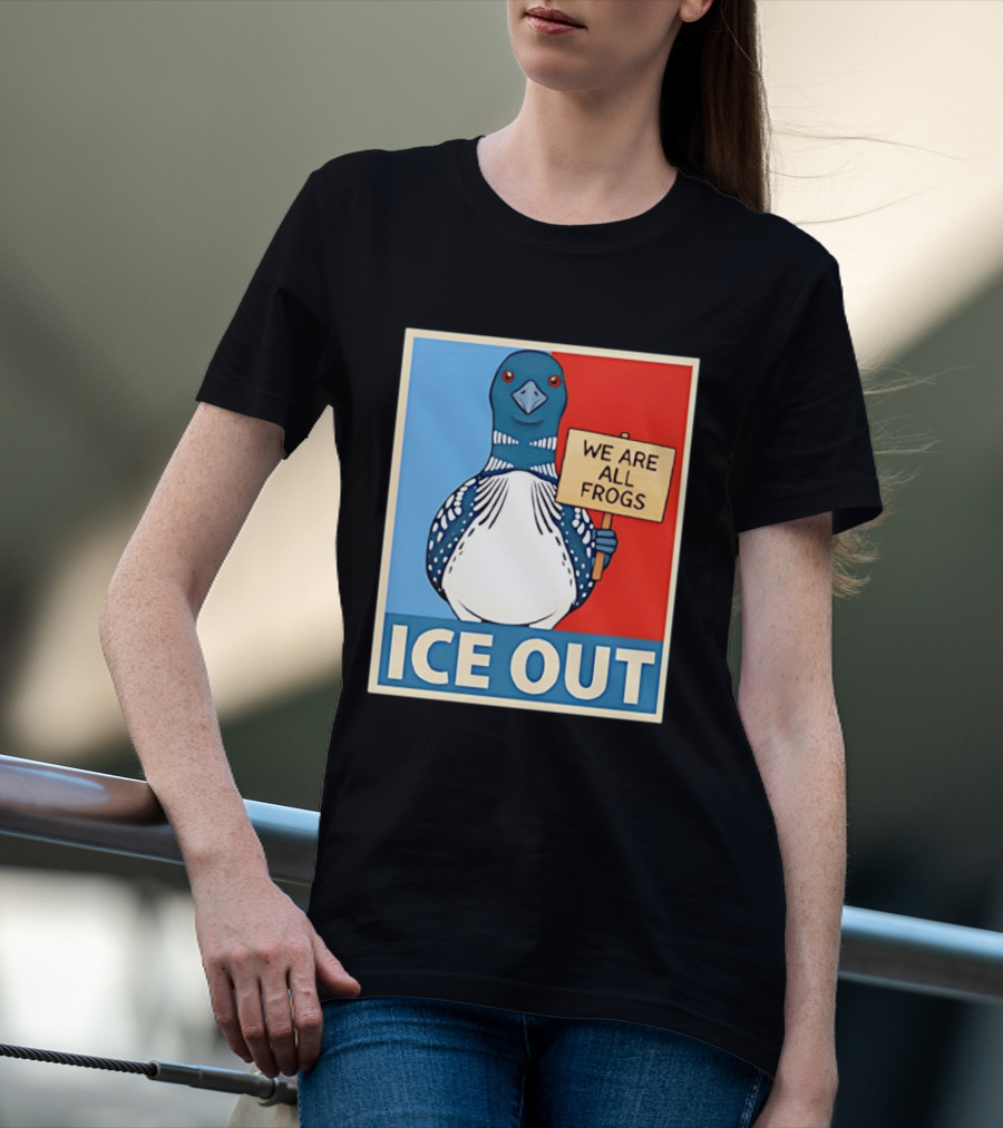 Minnesota State Bird Loon Ice Out We Are All Frogs T-Shirt