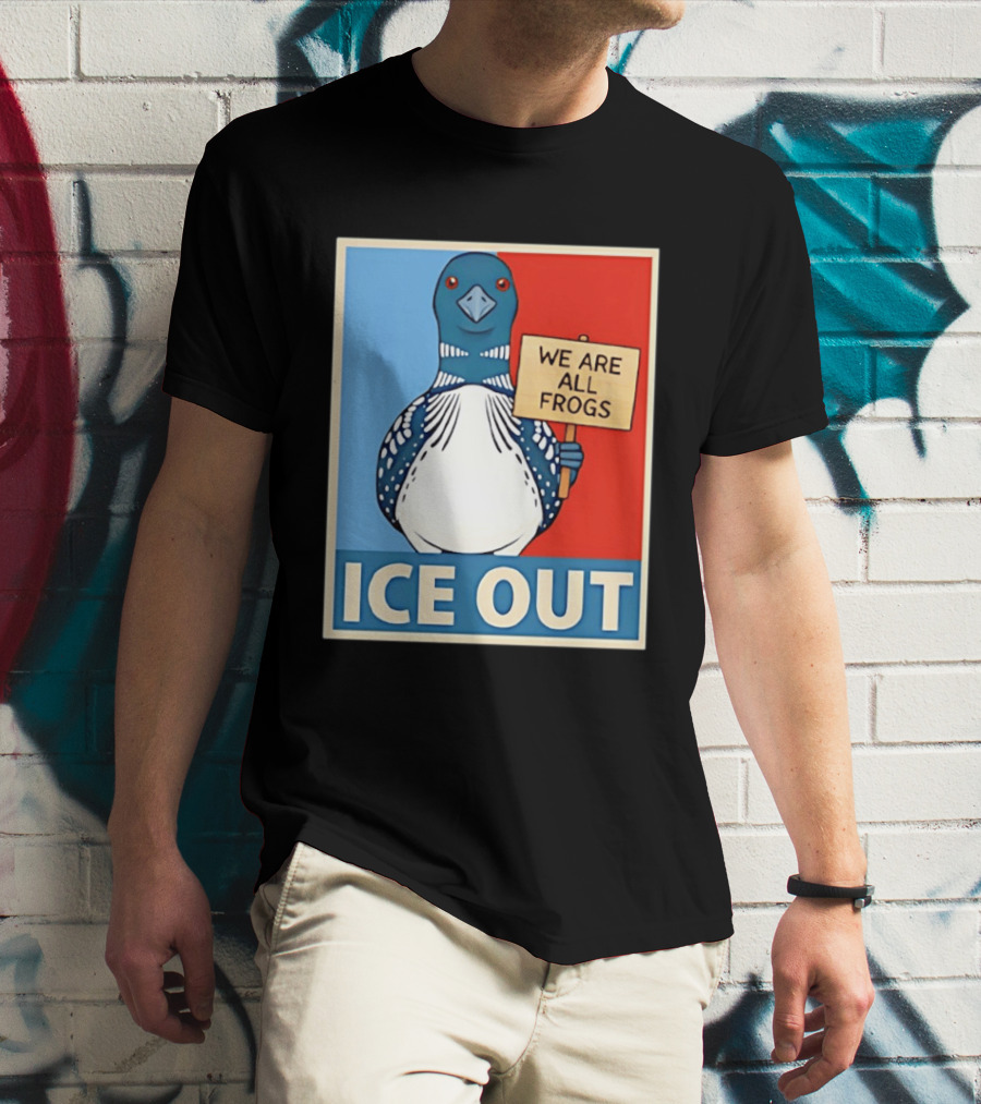 Minnesota State Bird Loon Ice Out We Are All Frogs T-Shirt