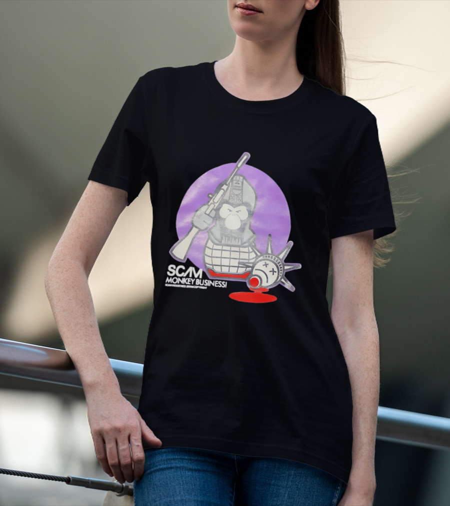 Scam Monkey Business Industries 2010 Liberty Statue T-Shirt