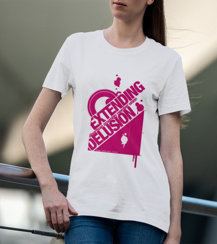 Extending Delusion Bipartisan Assembly Member Union Pink Skater Splatter T-Shirt