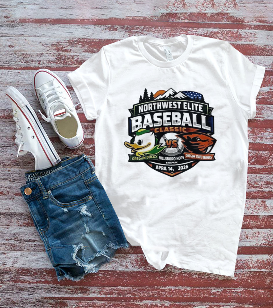 Northwest Elite Baseball Classic Oregon Ducks Vs Oregon State Beavers Hillsboro Hops Ballpark April 14 2026 T-Shirt