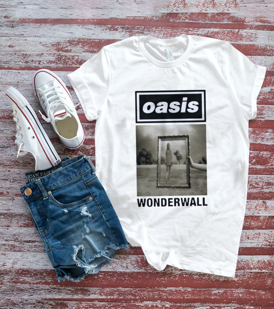 Oasis Wonderwall Surreal Mirror Reflection Image T-Shirt