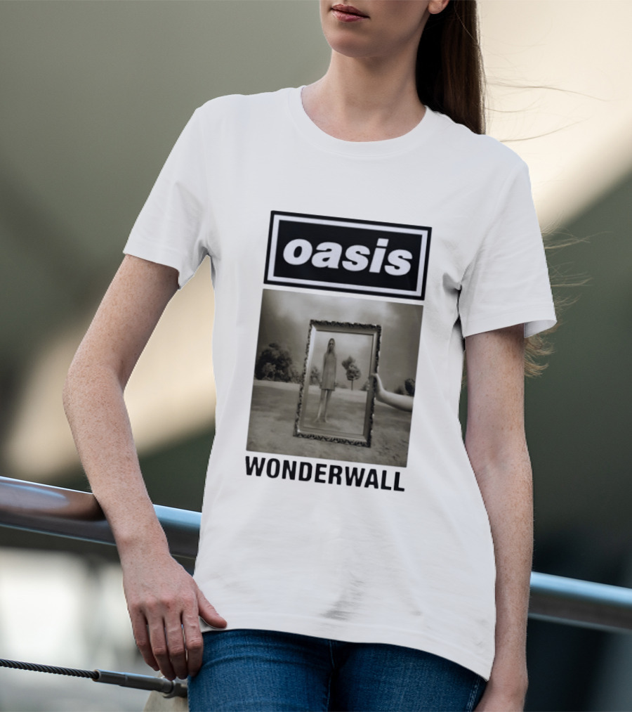 Oasis Wonderwall Surreal Mirror Reflection Image T-Shirt